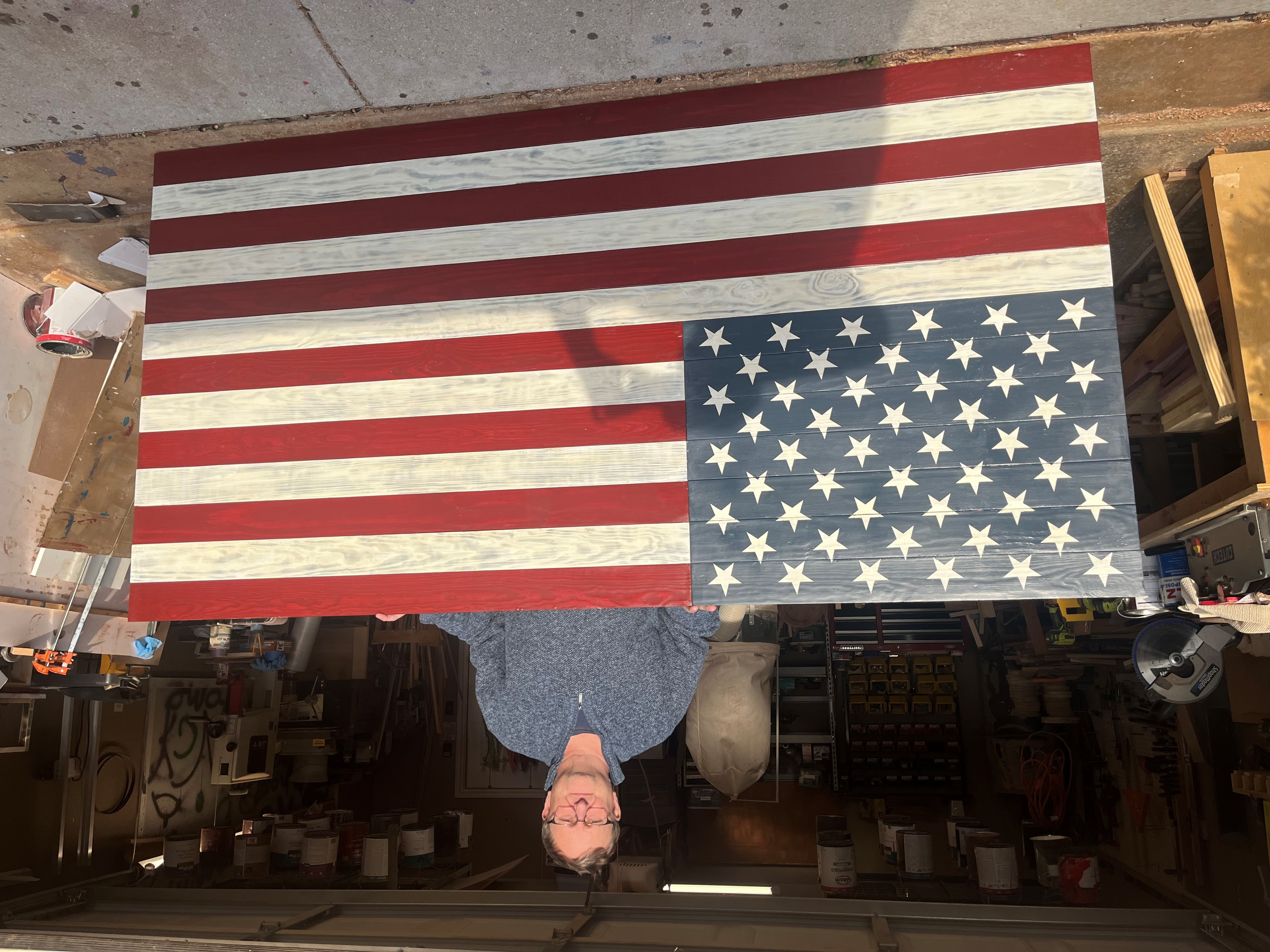 Picture of past woodworking project flag